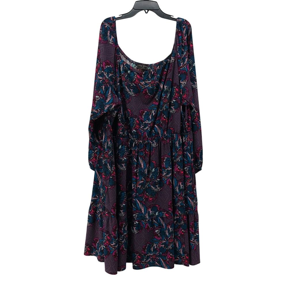 Lane Bryant Purple Floral Dress Plus Size 26 28 Pockets